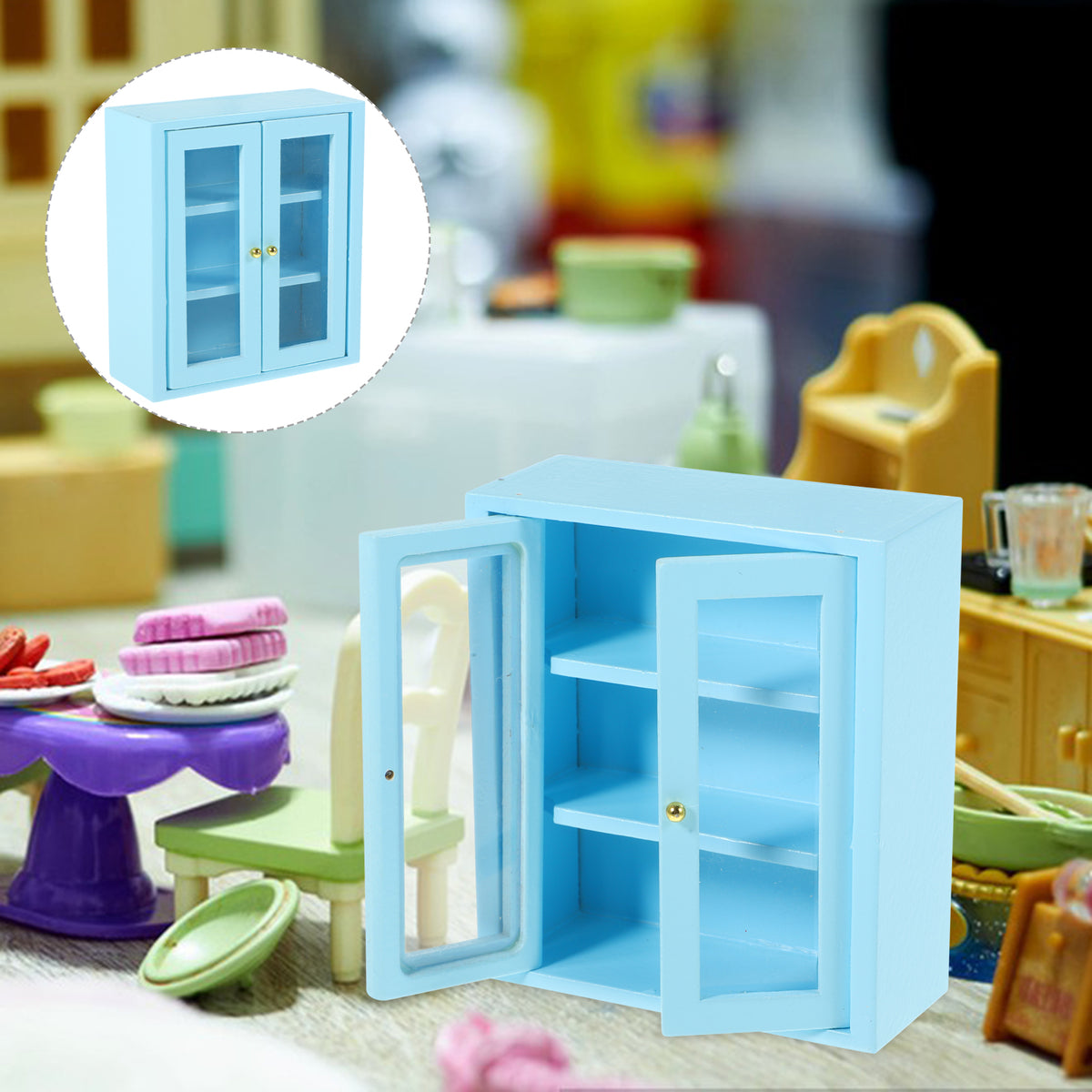 Wooden Miniature Cabinet Model Tiny House Ornament K724792