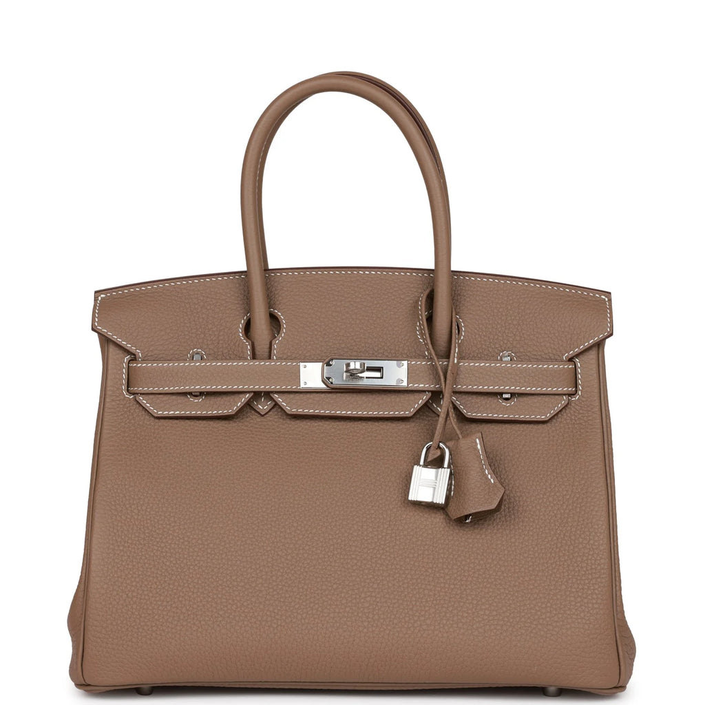 Etoupe Togo Palladium Hardware Handbag F3925