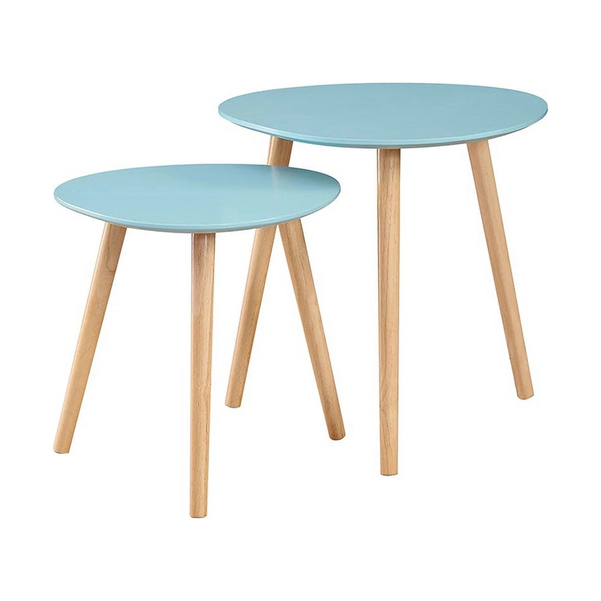 Mint Green Wood Finish Nesting End Tables H4273