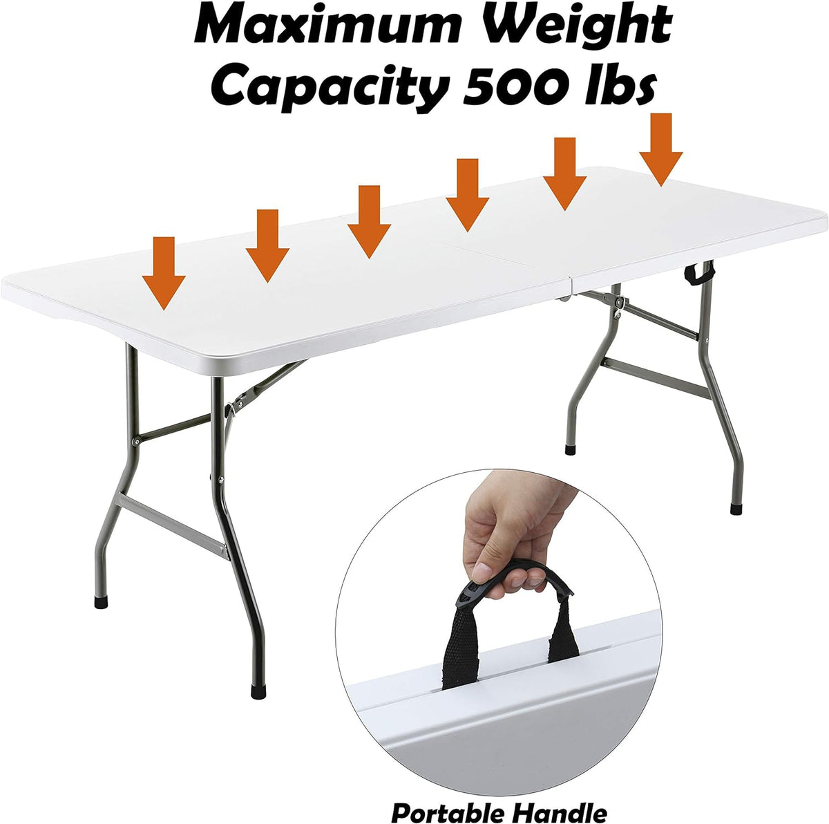 6ft Folding Utility Table (White) G824