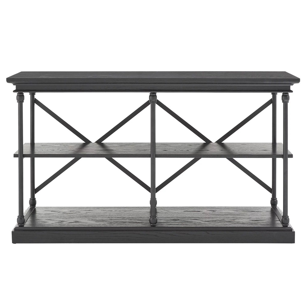 Rustic Wood and Metal Console Table L561