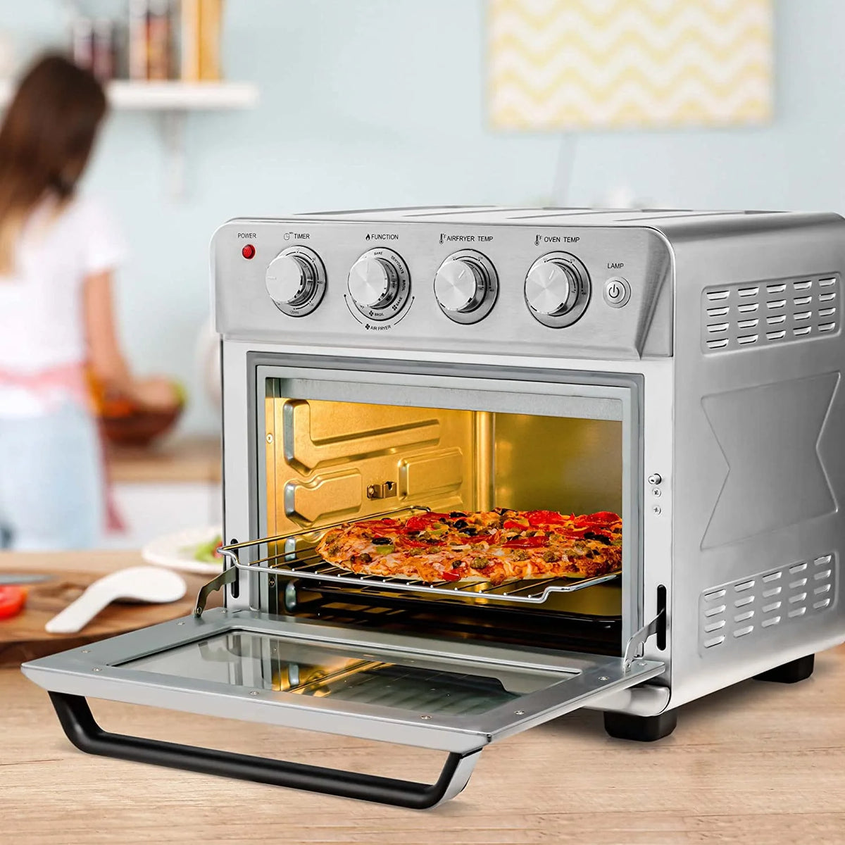 Silver Air Fryer Toaster Oven Combo V795