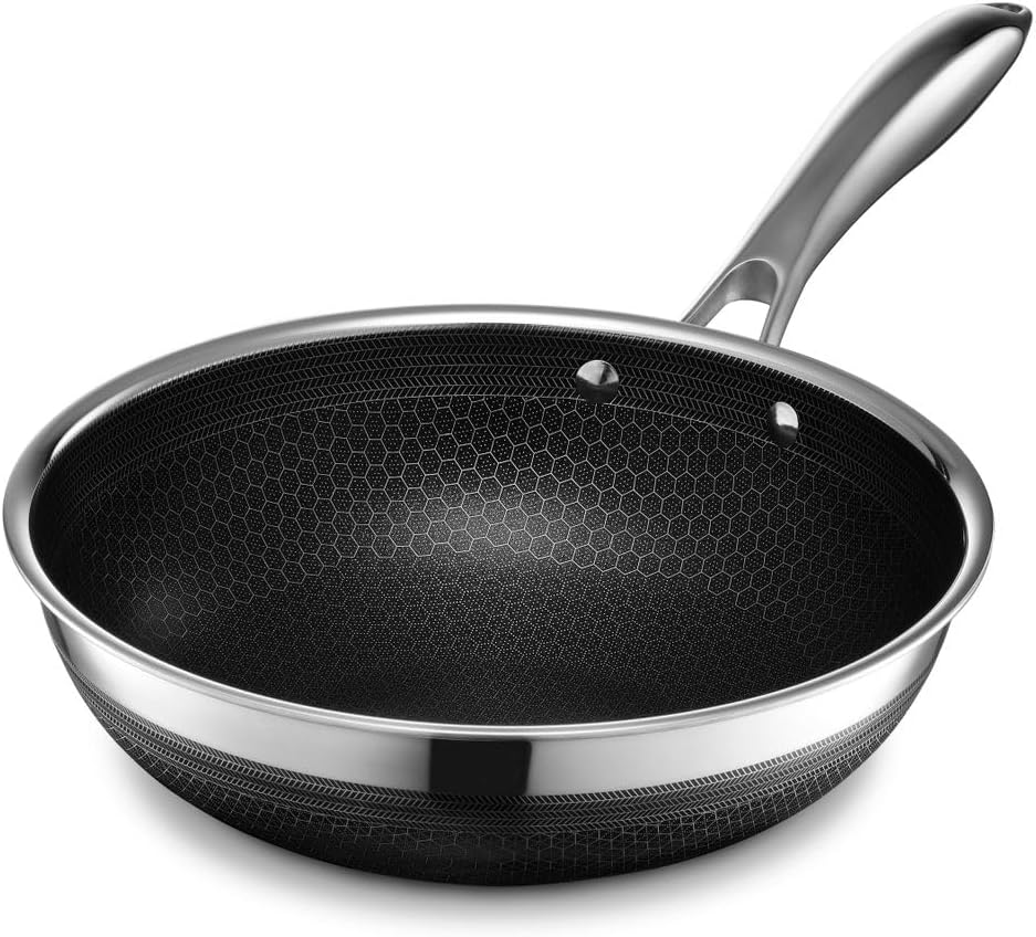 3 Piece Hybrid Stainless Steel Cookware Set with Lid, Non-Stick A983