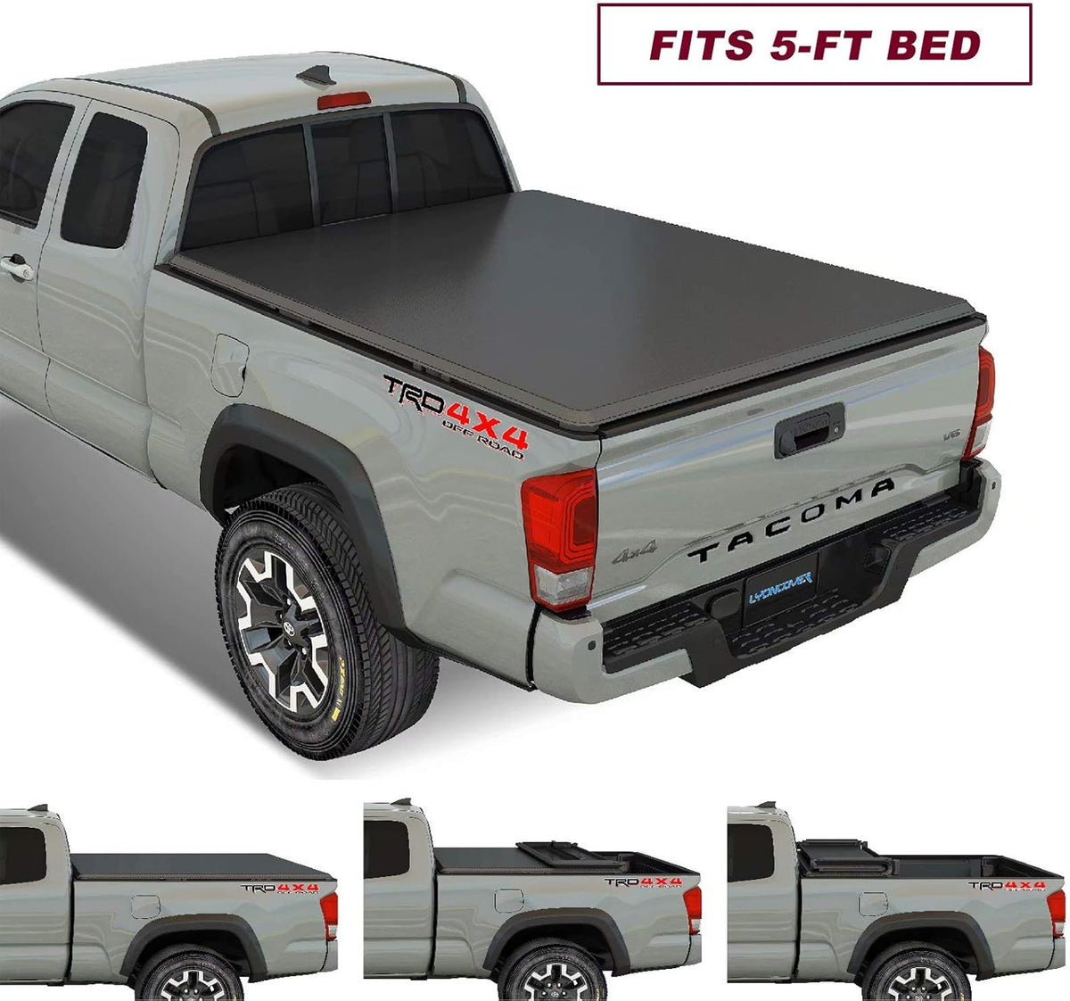 Soft Tri-Fold Truck Bed Tonneau Cover for 2016-2020 Toyota Tacoma 5ft Bed G988020