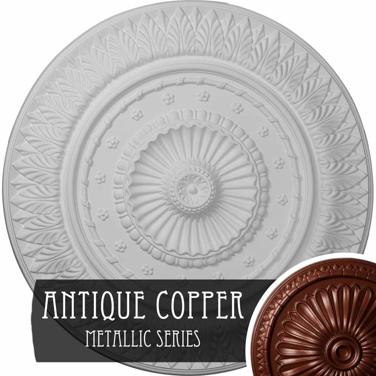 26 5/8x22OD x 2 1/4x22P Hand-Painted Warm Silver Ceiling Medallion F759