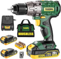 20V Brushless Cordless Drill Driver Kit with 2x 2.0Ah Batteries and 33pcs Accessories T18228