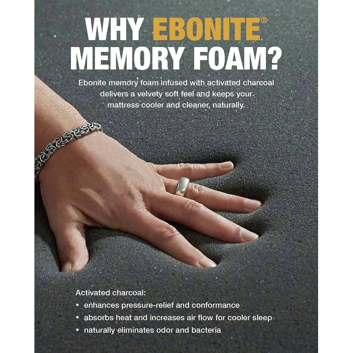 Charcoal Memory Foam Topper - Twin XL F4631