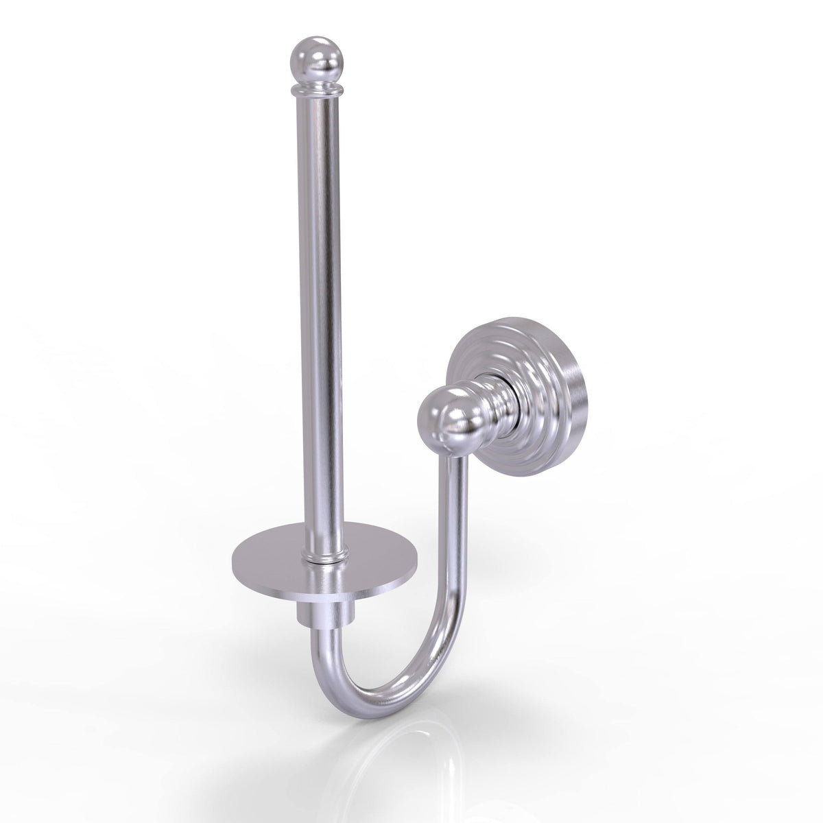 Satin Chrome Upright Toilet Tissue Holder Q5457