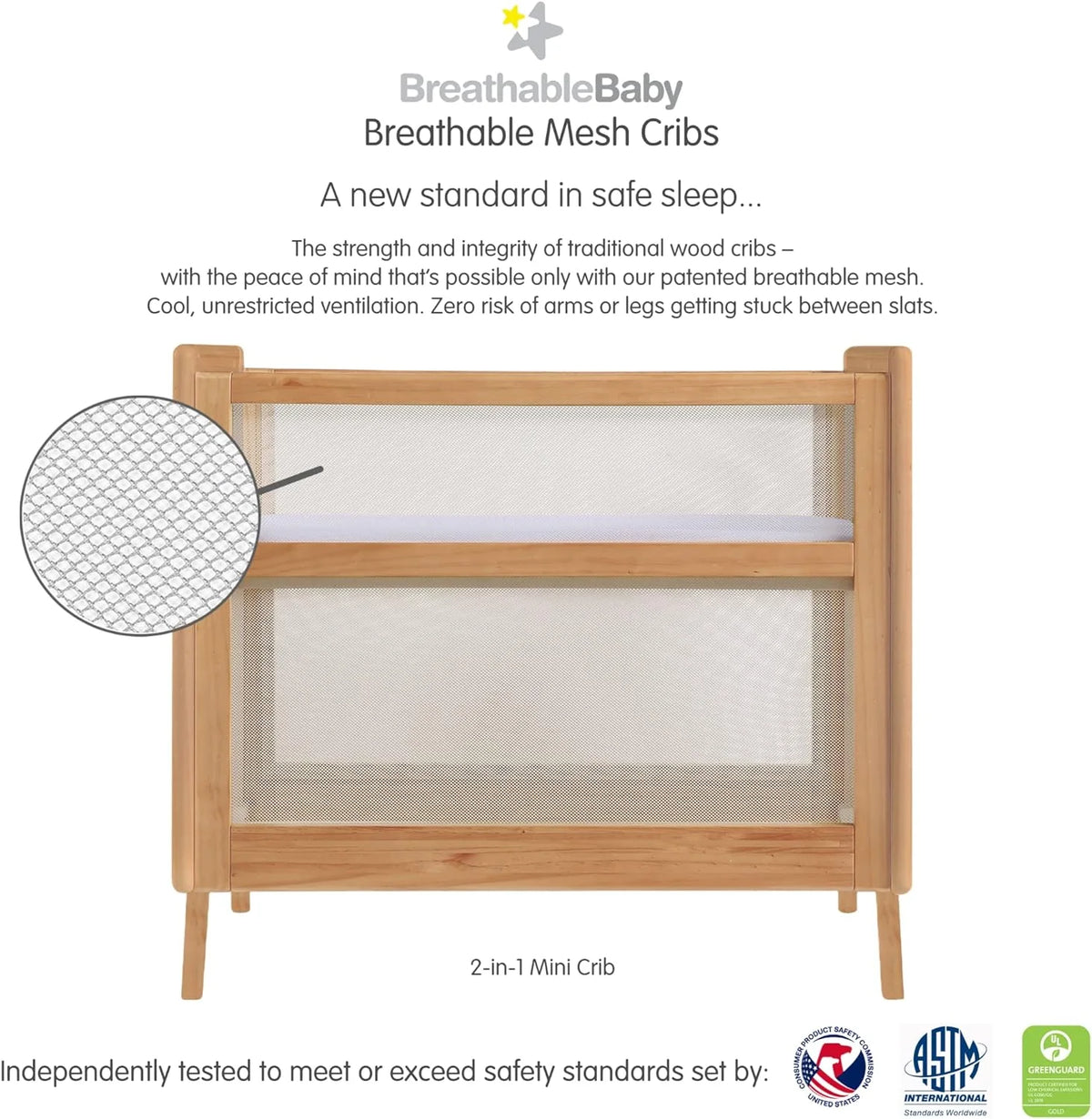 2-in-1 Mini Crib with Mattress A66364