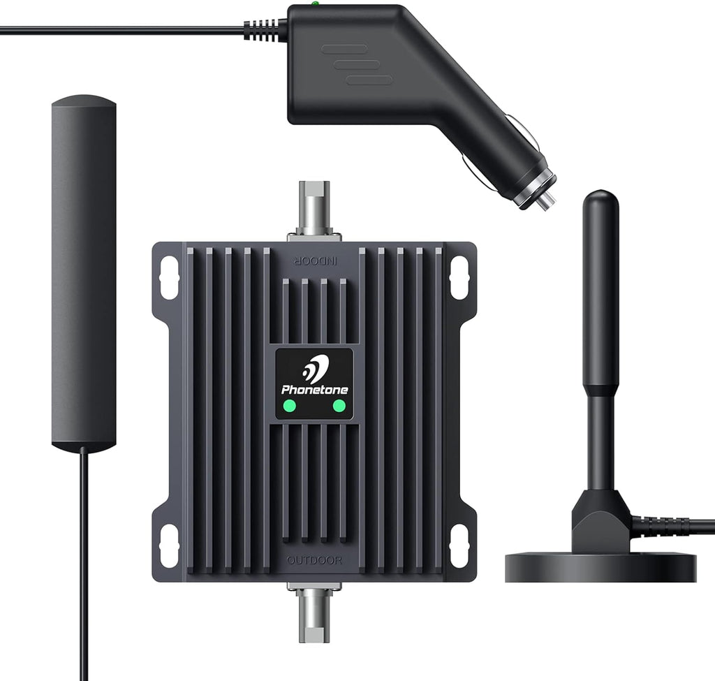 Cell Phone Signal Booster for Cars and SUVs with Omni-Directional Roof Antenna X1162