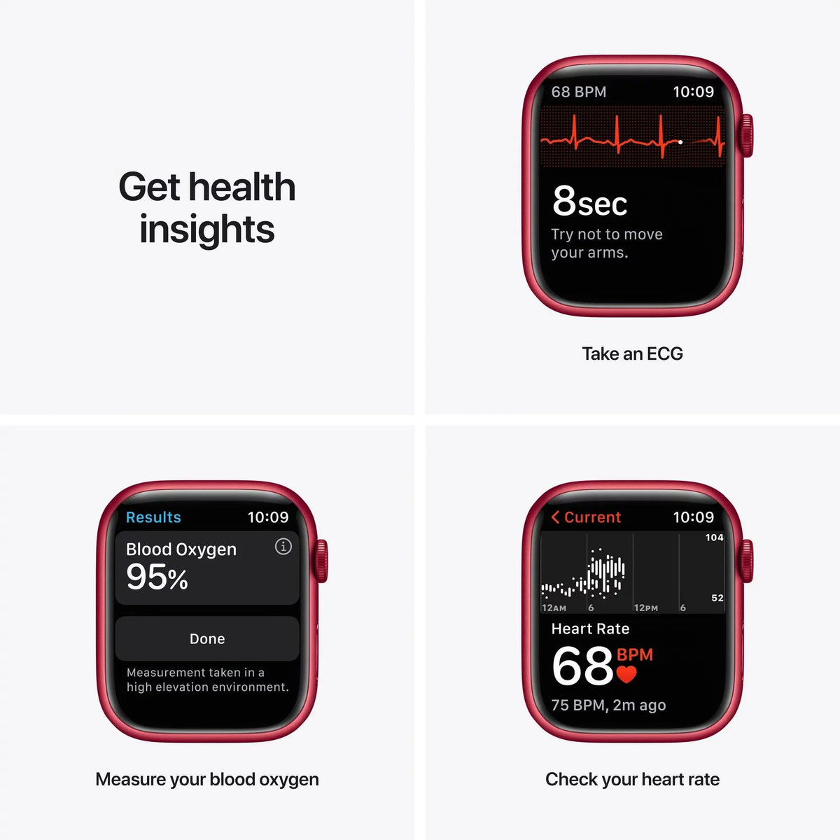 Apple Watch Series 7 (GPS + Cellular, 45 mm) Red Aluminum Case with Red Sport Band Q659
