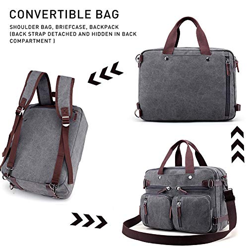 Canvas Laptop Bag Convertible Messenger Bag Fits 15.6 Inch Laptop N1443