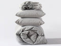 Organic Crinkled Percale Sheet Set Queen Pewter F654326