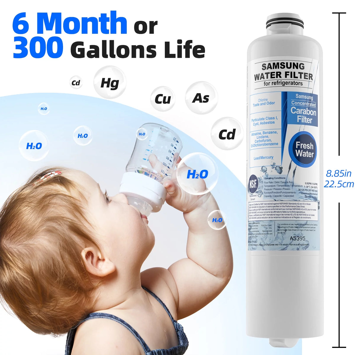 2 Pack Refrigerator Water Filter Replacement D520