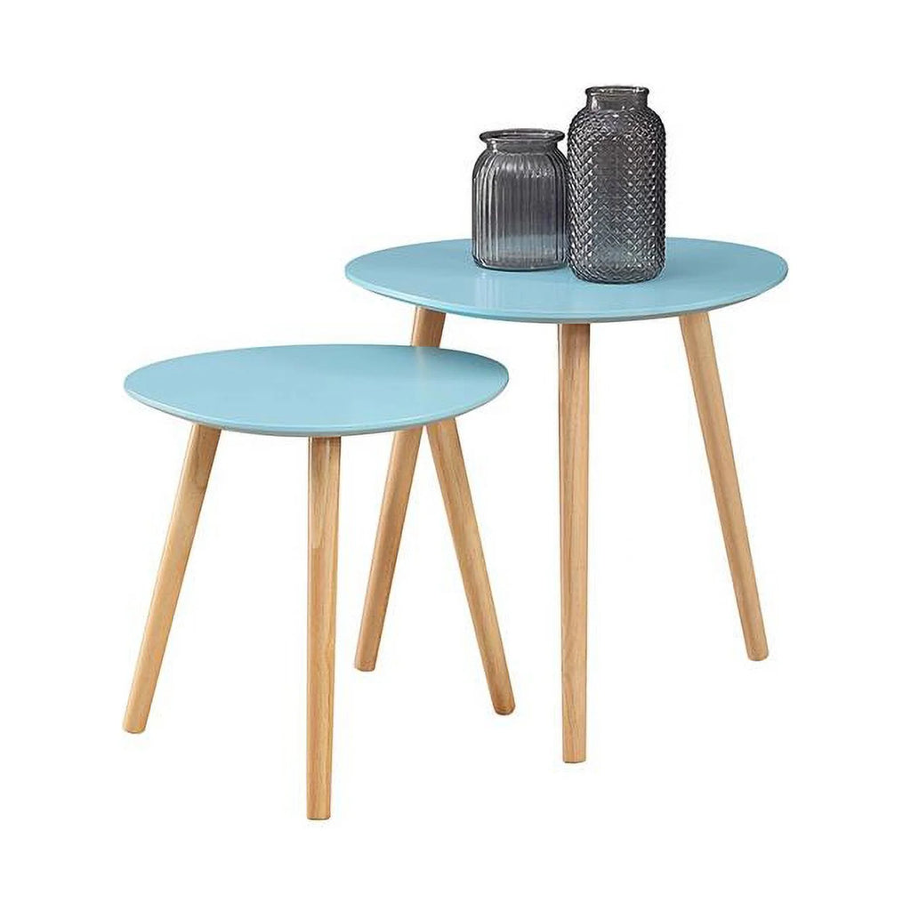 Mint Green Wood Finish Nesting End Tables H4273
