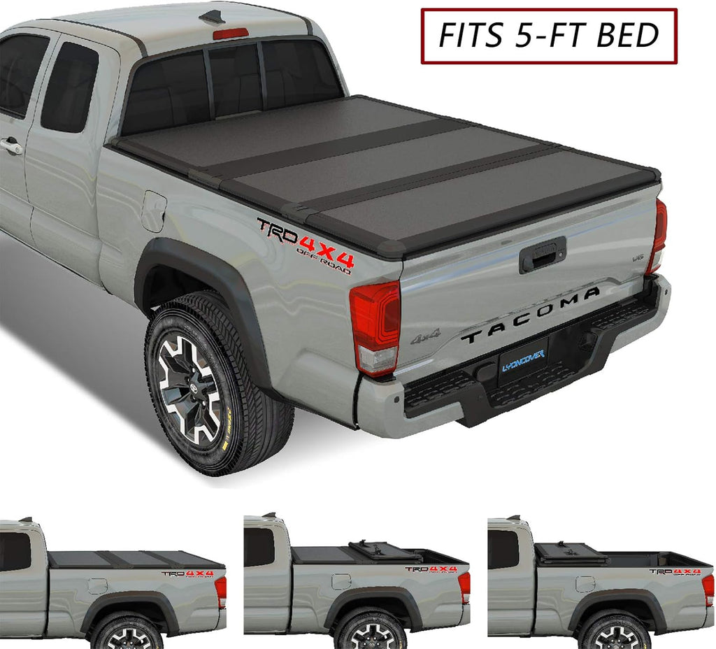 Soft Tri-Fold Truck Bed Tonneau Cover for 2016-2020 Toyota Tacoma 5ft Bed G988020