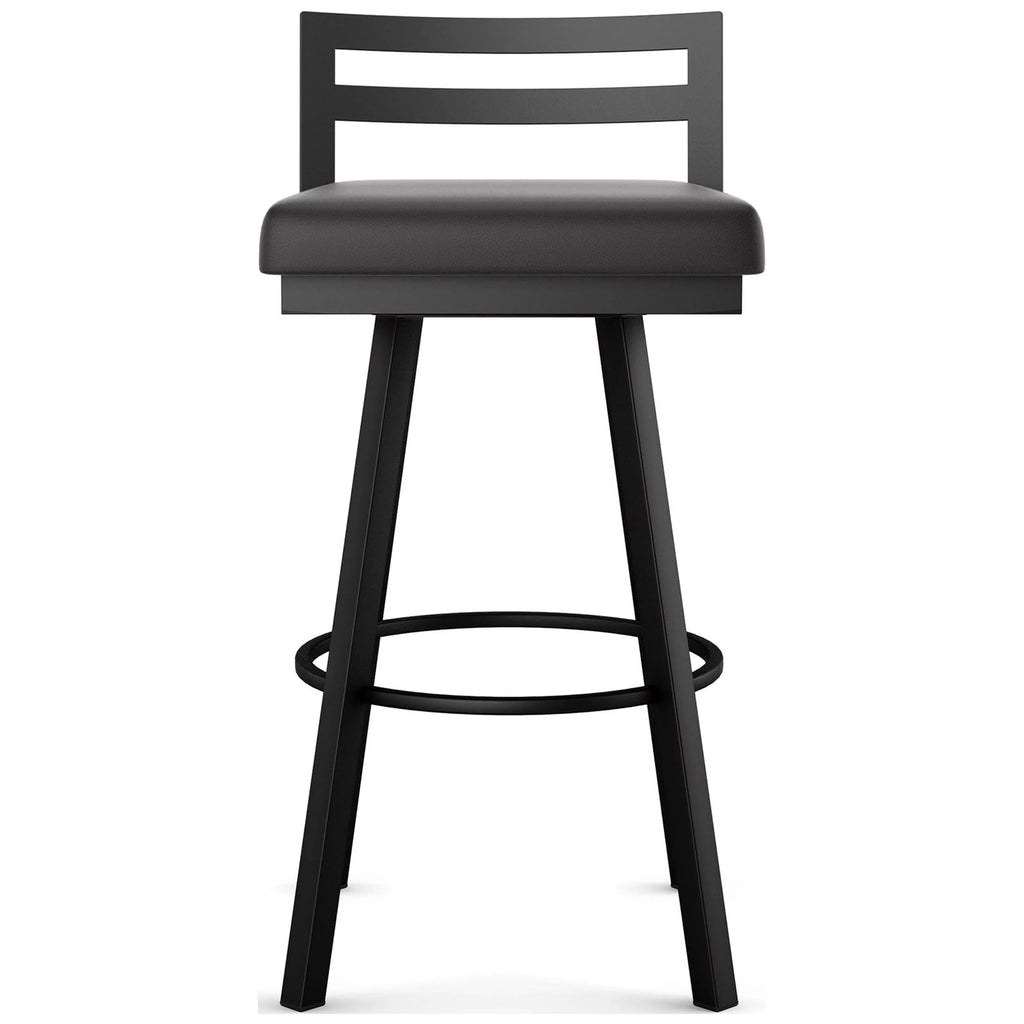 30 In. Swivel Bar Stool Black Faux Leather R262