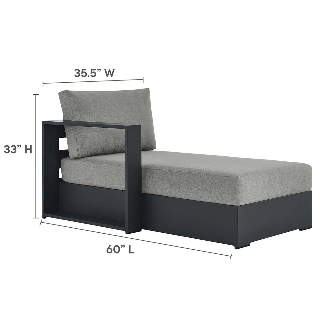 Gray Powder-Coated Aluminum 2-Piece Chaise Sectional Sofa Set Q175392