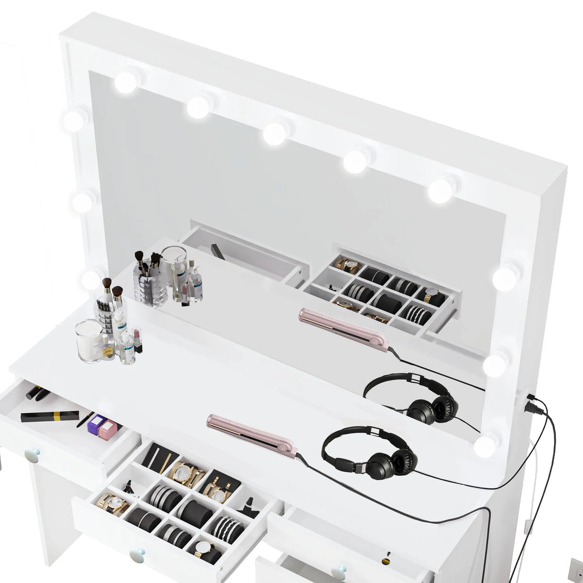Modern Lighted Vanity Set with Mirror E133