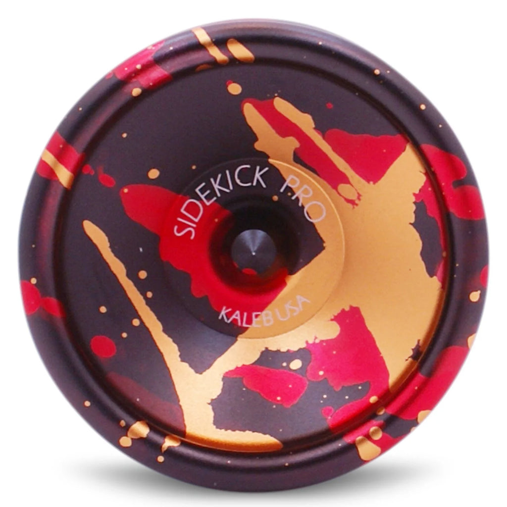 Black Red Gold Splashes Professional Aluminum YoYo G1967