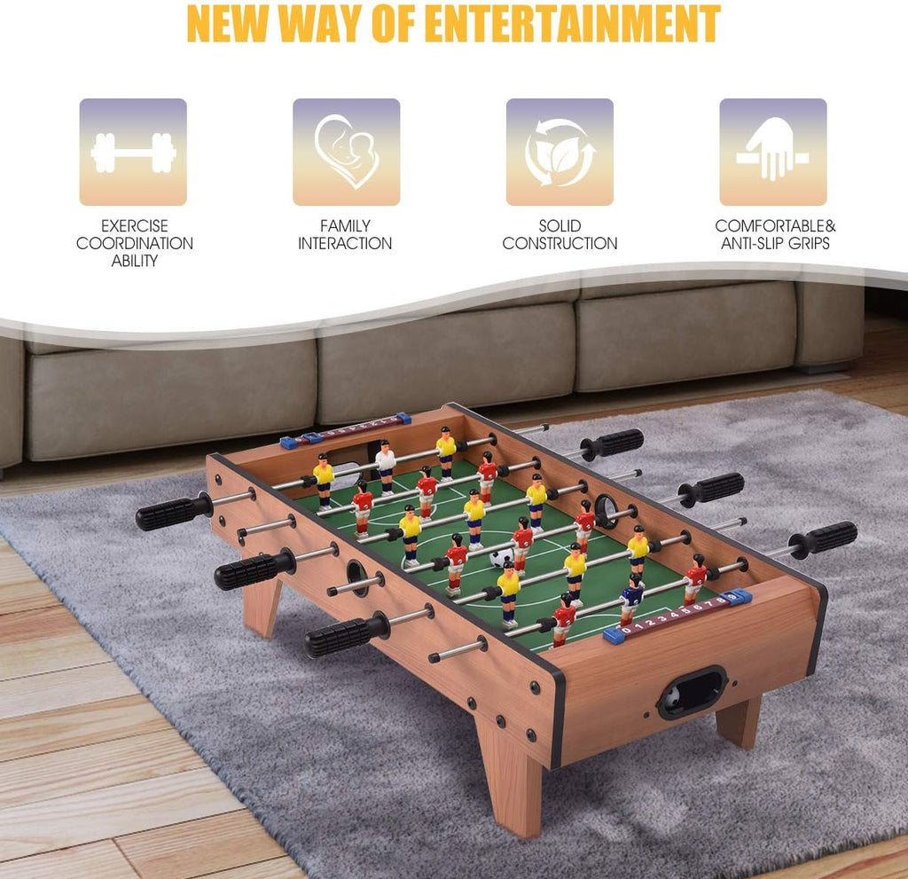 27 Foosball Table Wooden Soccer Game Table Top U29594