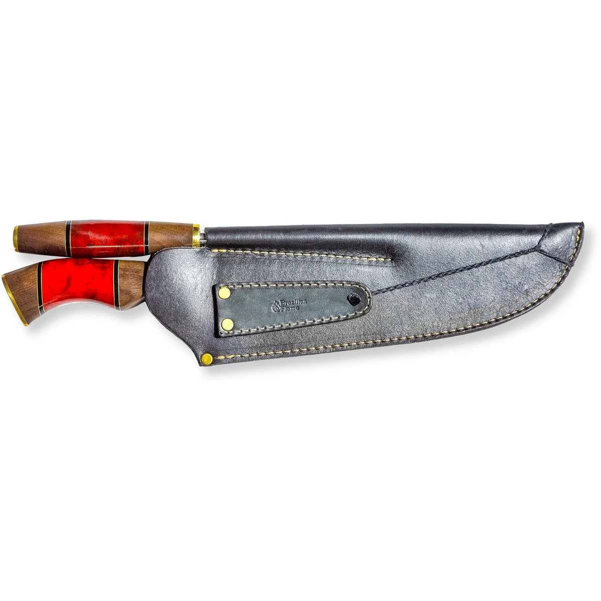 10-inch Stainless Steel Knife Set with Sharpener in Red F8983