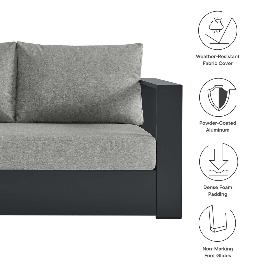 Gray Powder-Coated Aluminum 2-Piece Chaise Sectional Sofa Set Q175392