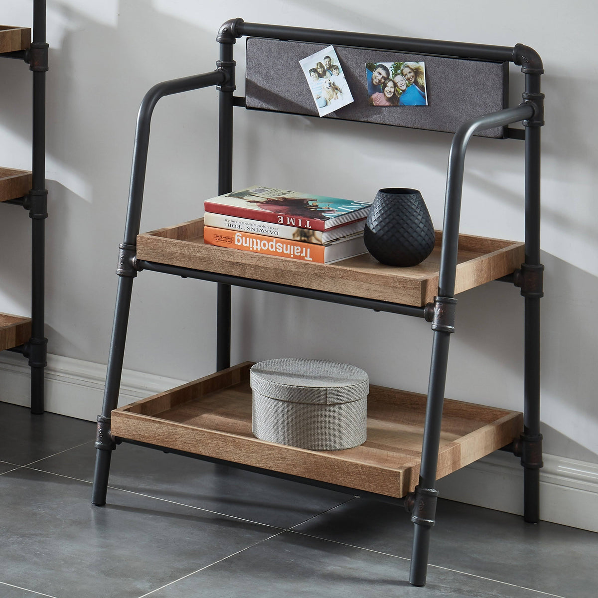 Brown Metal 2 Tier Bookshelf F44774