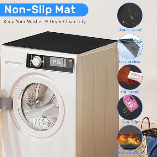 23.6" x 23.6" Silicone Waterproof Washer Dryer Top Protector Mat J1243