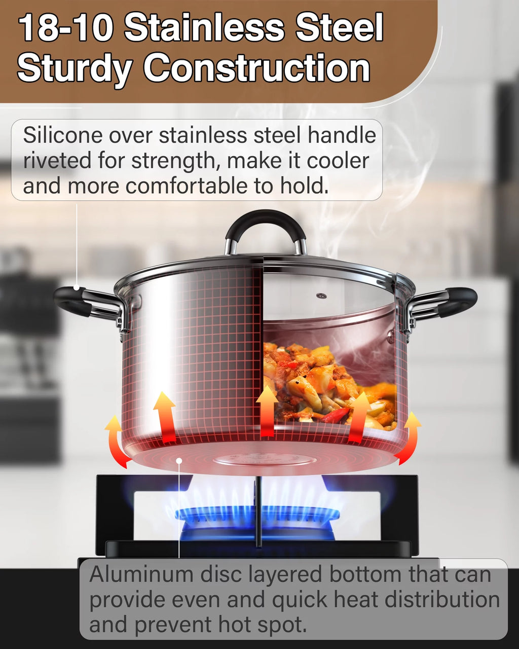 10-Piece Stainless Steel Cookware Set X4355