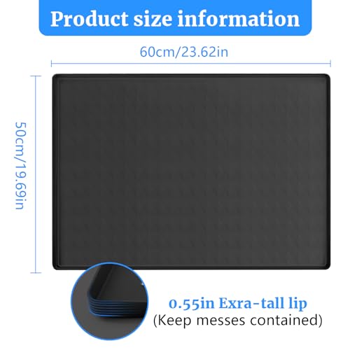 23.6" x 23.6" Silicone Waterproof Washer Dryer Top Protector Mat J1243
