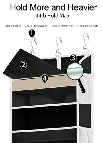 Over The Door Storage Organizer with 5 Pockets 10 Mesh Pockets K20305