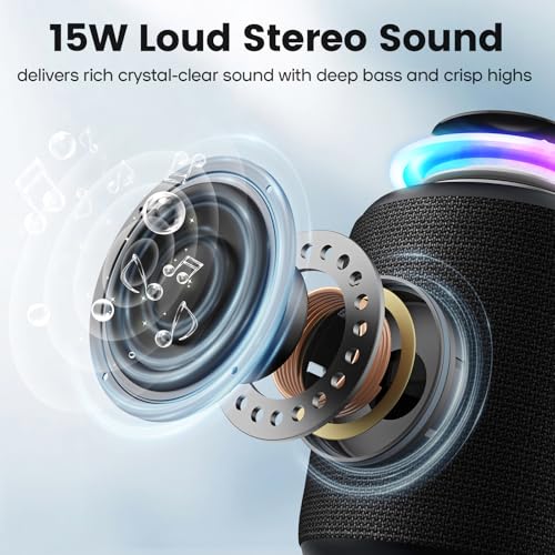IP67 Waterproof Portable Bluetooth Speaker with Lights R8400