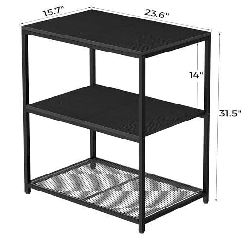 Black Kitchen Island with 3 Shelves E651410