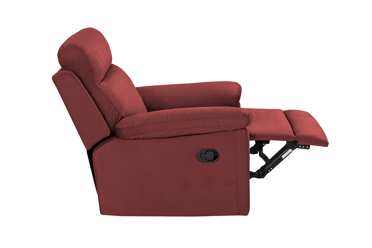 Red Fabric Manual Recliner F621