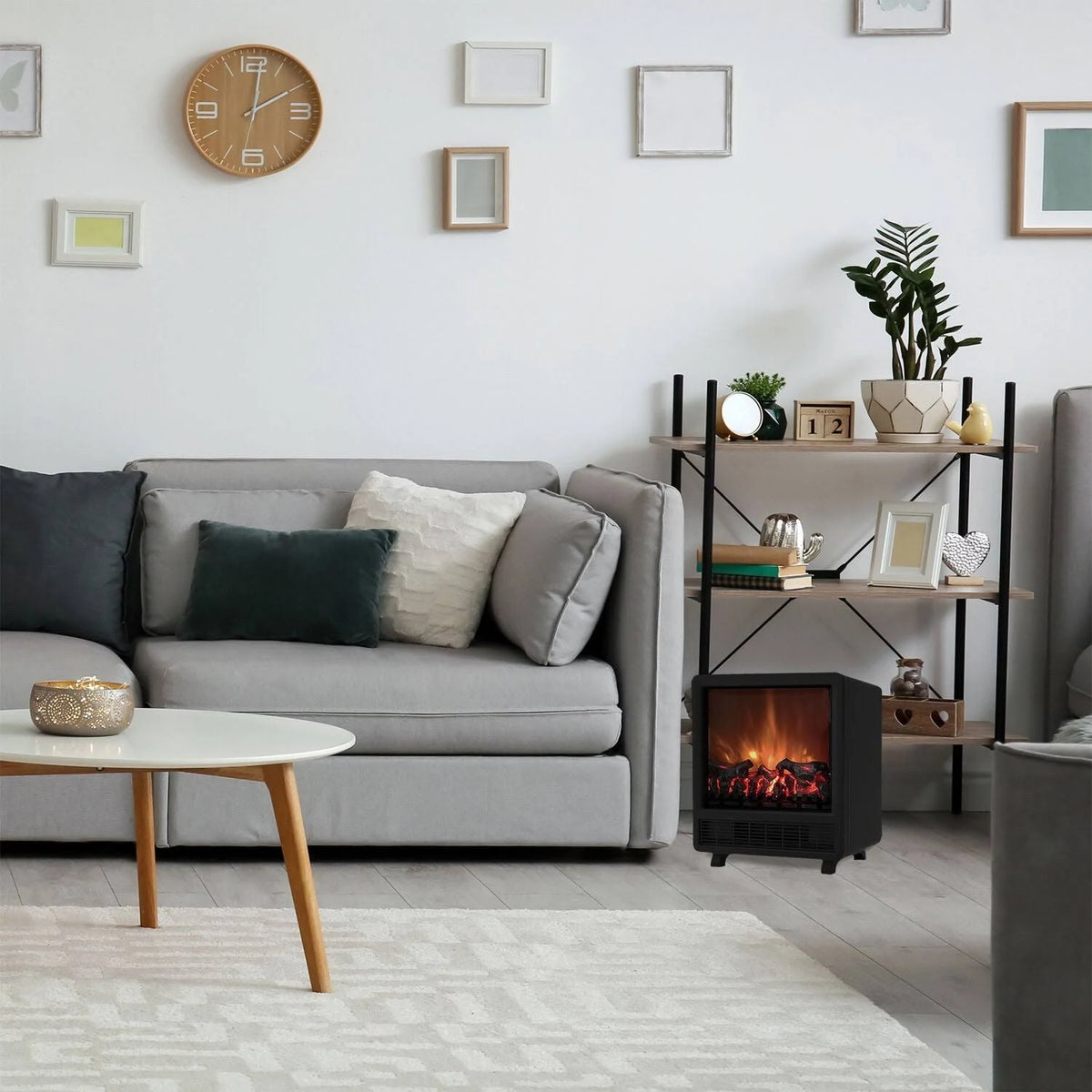 Black Freestanding Electric Fireplace Y6614