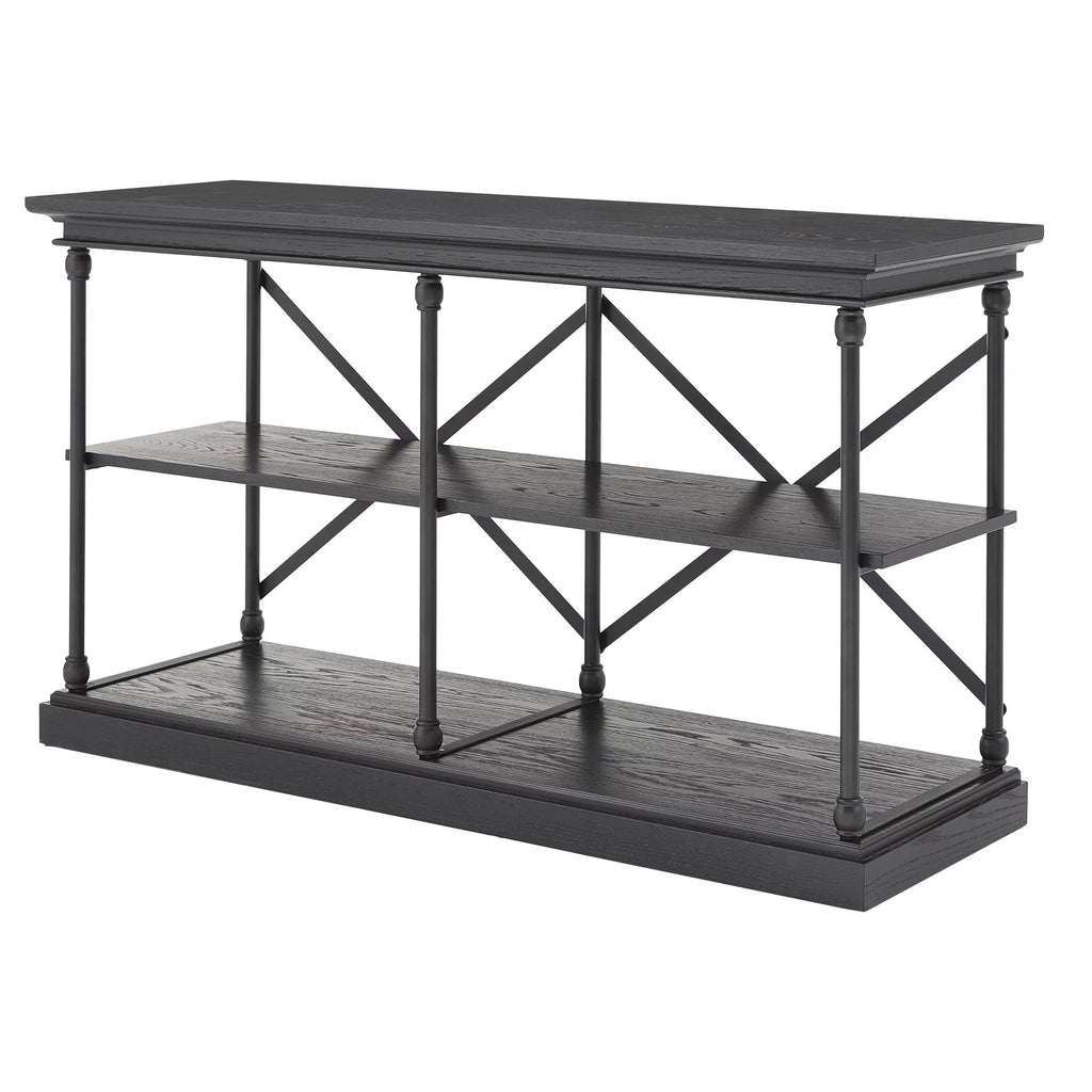 Rustic Wood and Metal Console Table L561