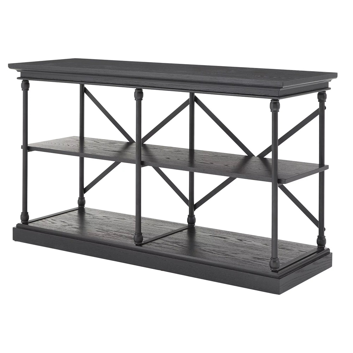 Rustic Wood and Metal Console Table L561