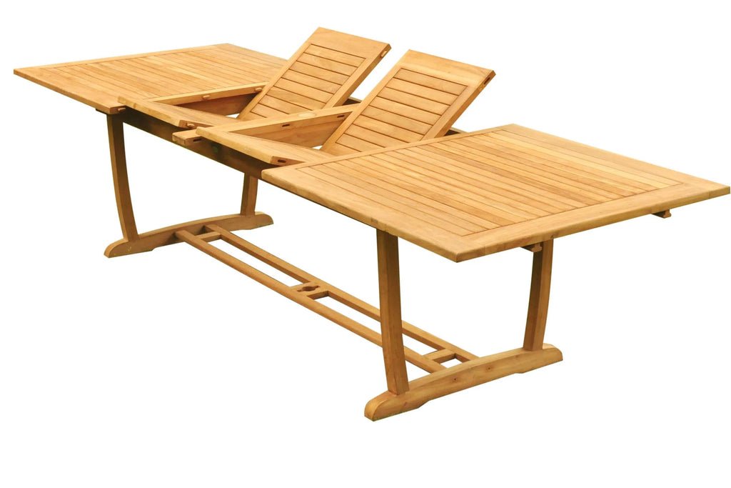 Grade-A Teak 7 Pc Dining Set with 6 Seater Table and 6 Chairs Q475