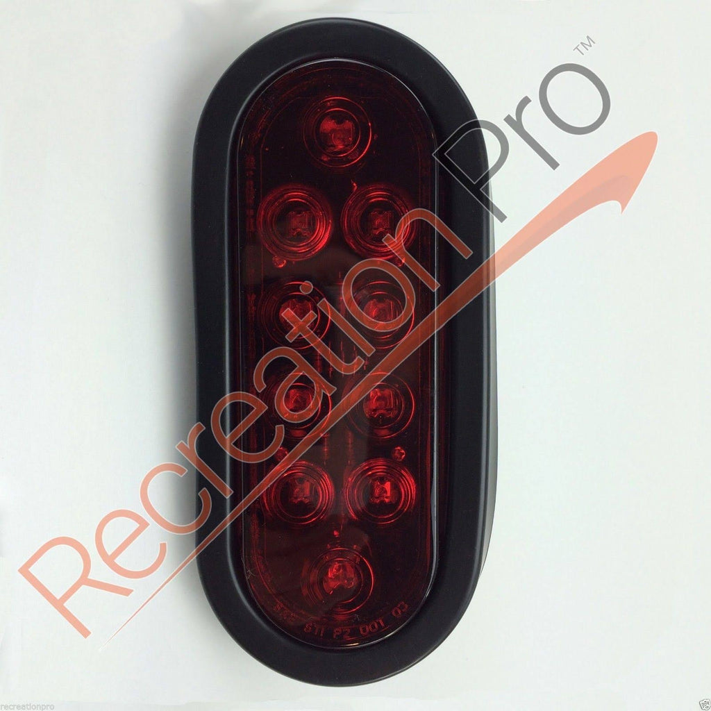 12 New LED Sealed Red 6x22 Oval Stop Turn Tail Lights O5163
