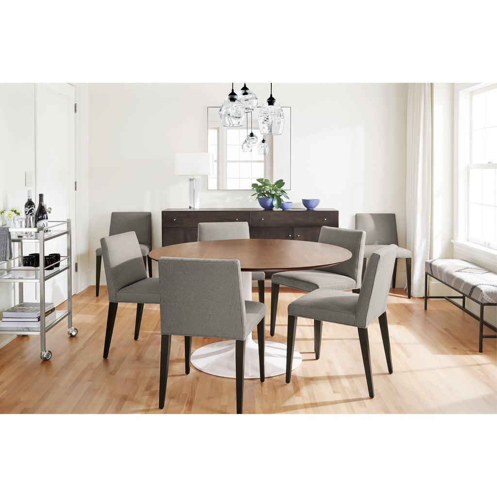 Smoke Tempered Glass Round Table with Graphite Base Y686