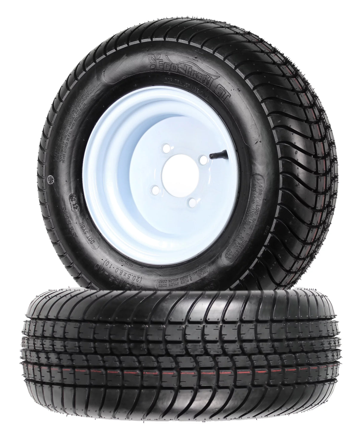 2-Pack Trailer Tires On Rims 20.5 X 8 X 10 White Wheel Q57383