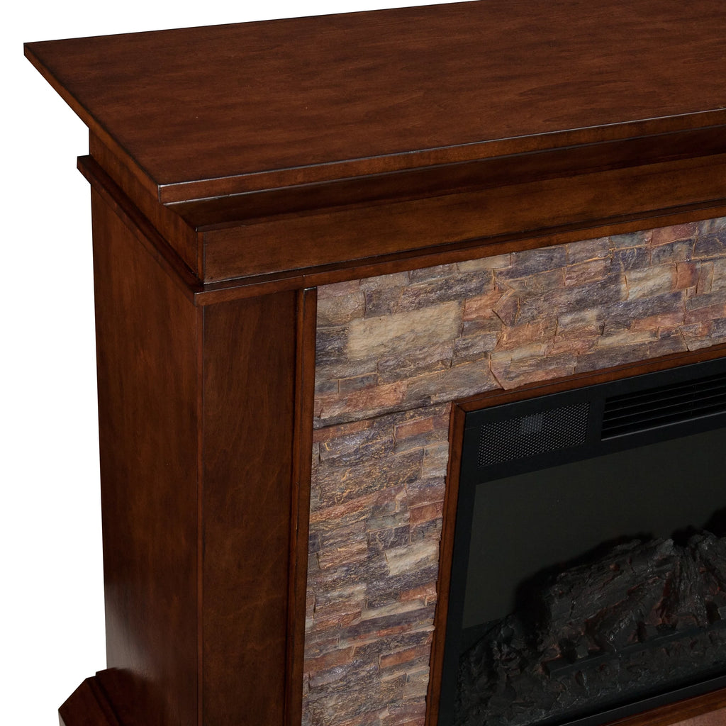 Simulated Stone Electric Fireplace 60 x 35.5 Freestanding V56120