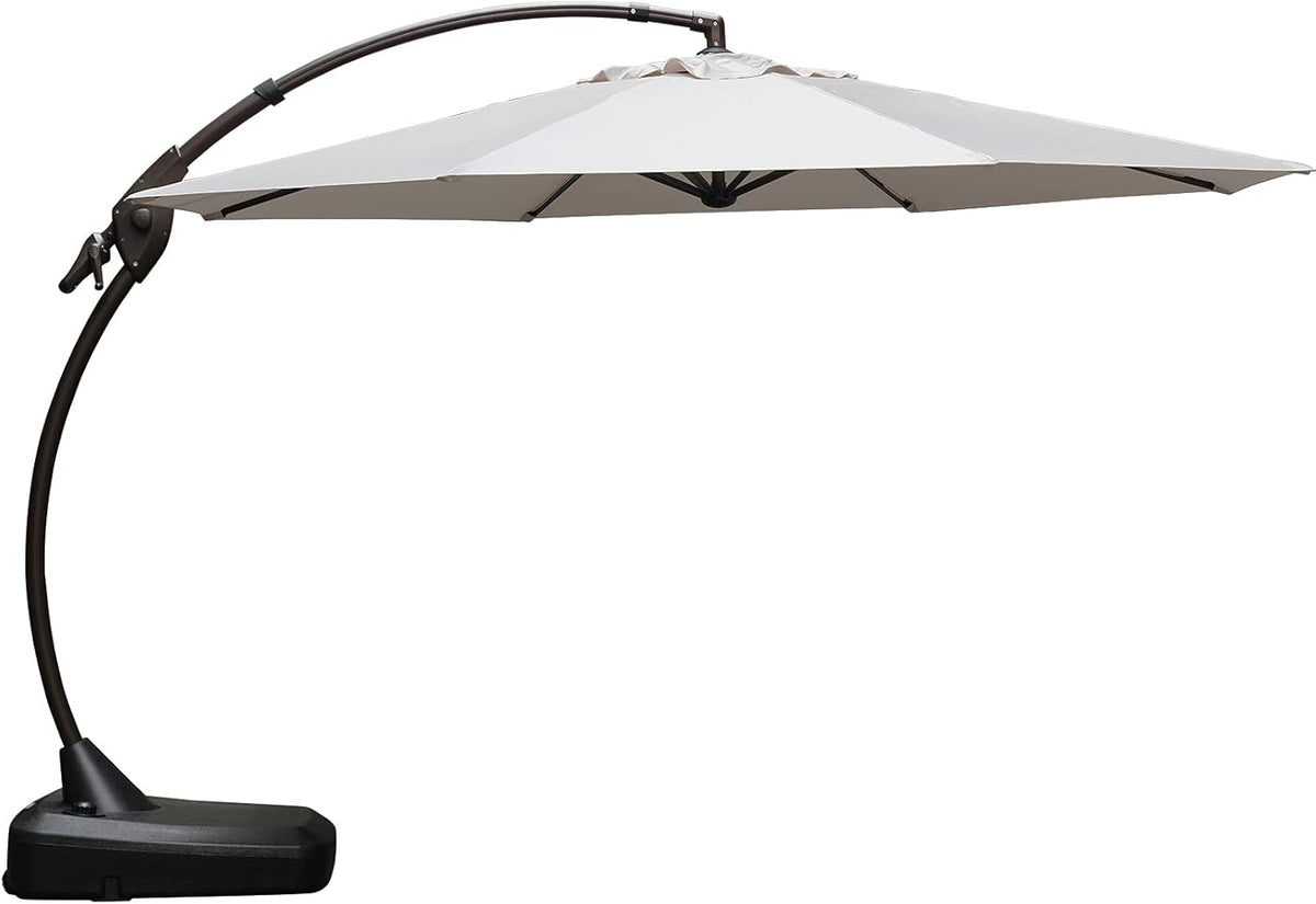 11 FT Curvy Aluminum Offset Cantilever Umbrella with Base J296021