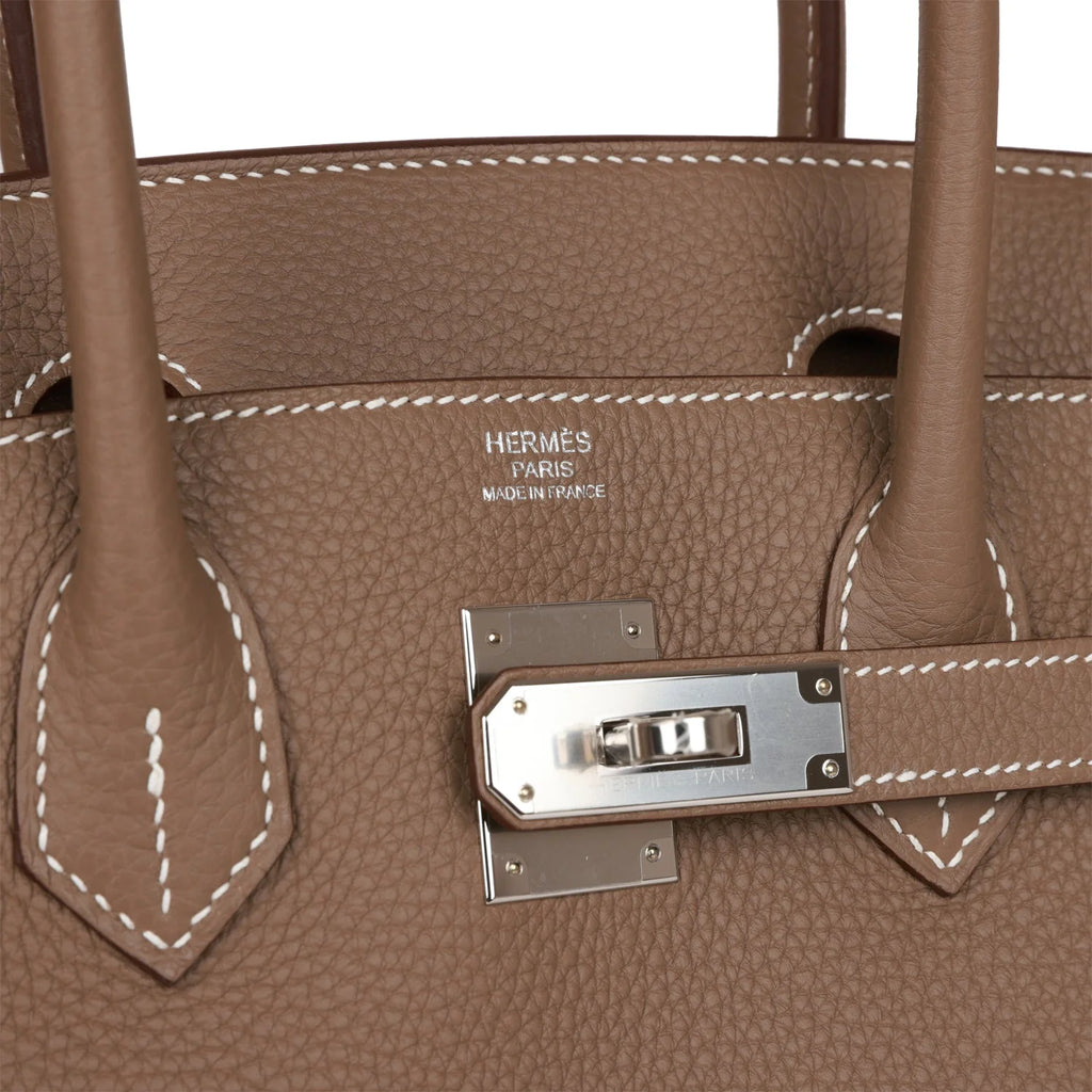 Etoupe Togo Palladium Hardware Handbag F3925