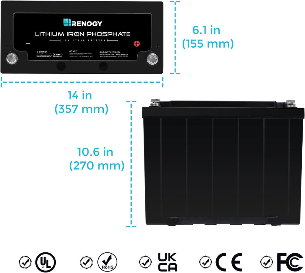 12 Volt 170AH Lithium-Iron Phosphate Deep Cycle Battery T3543