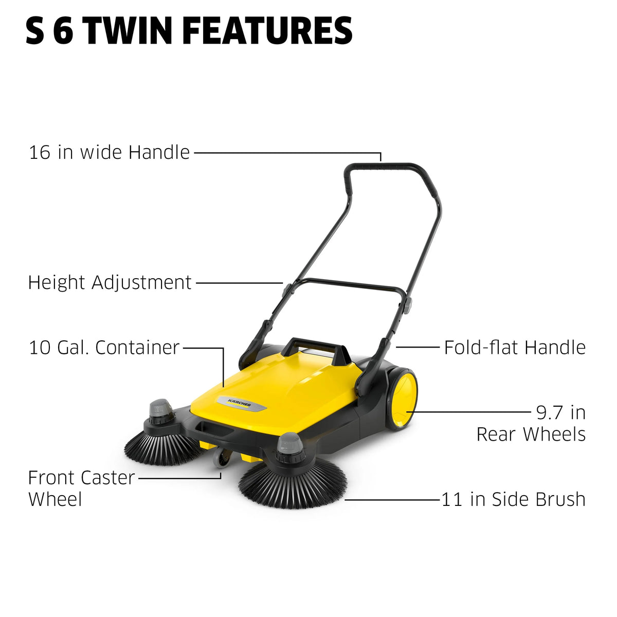 Push Sweeper, 5.25 Gallon V45163