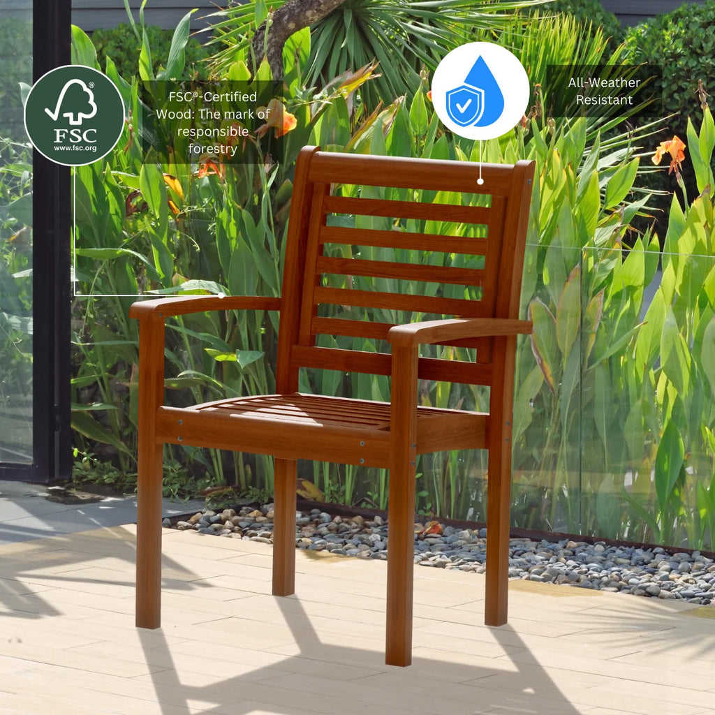 9-Piece Eucalyptus Extendable Rectangular Patio Dining Set L852410