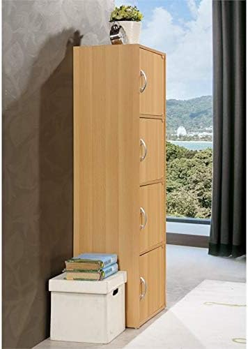 4 Shelf 4 Door Bookcase in Beech Q193