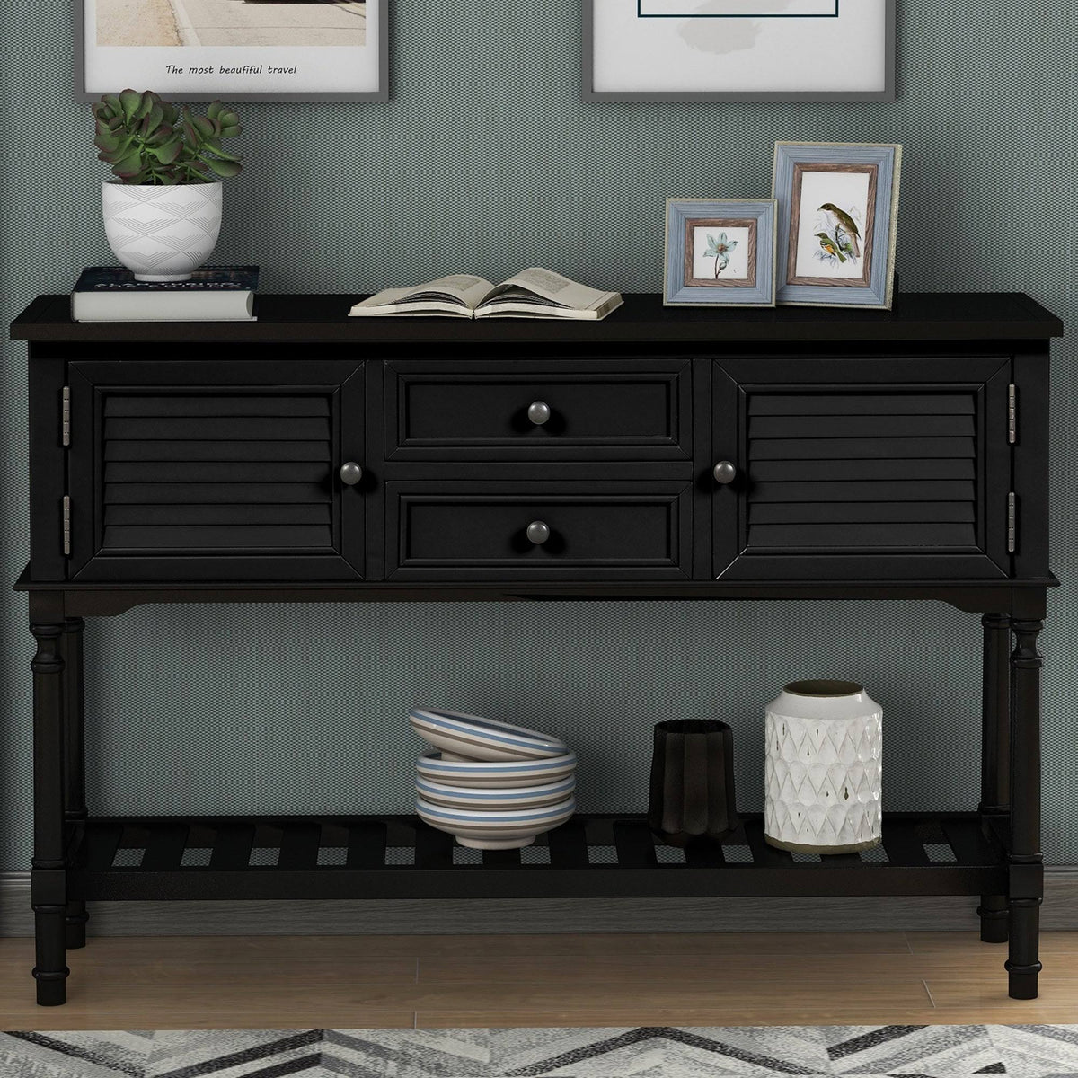 Black 47'' Sofa Table Console Table R92091